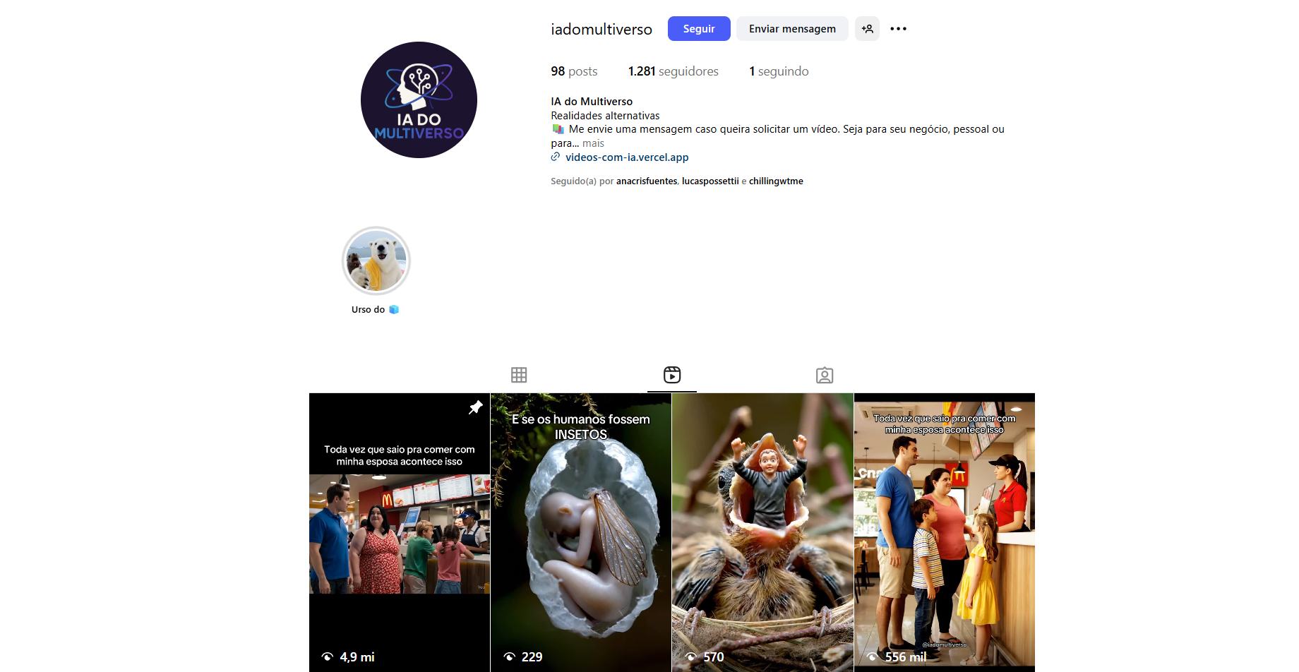 Thumbnail de vídeo Instagram
