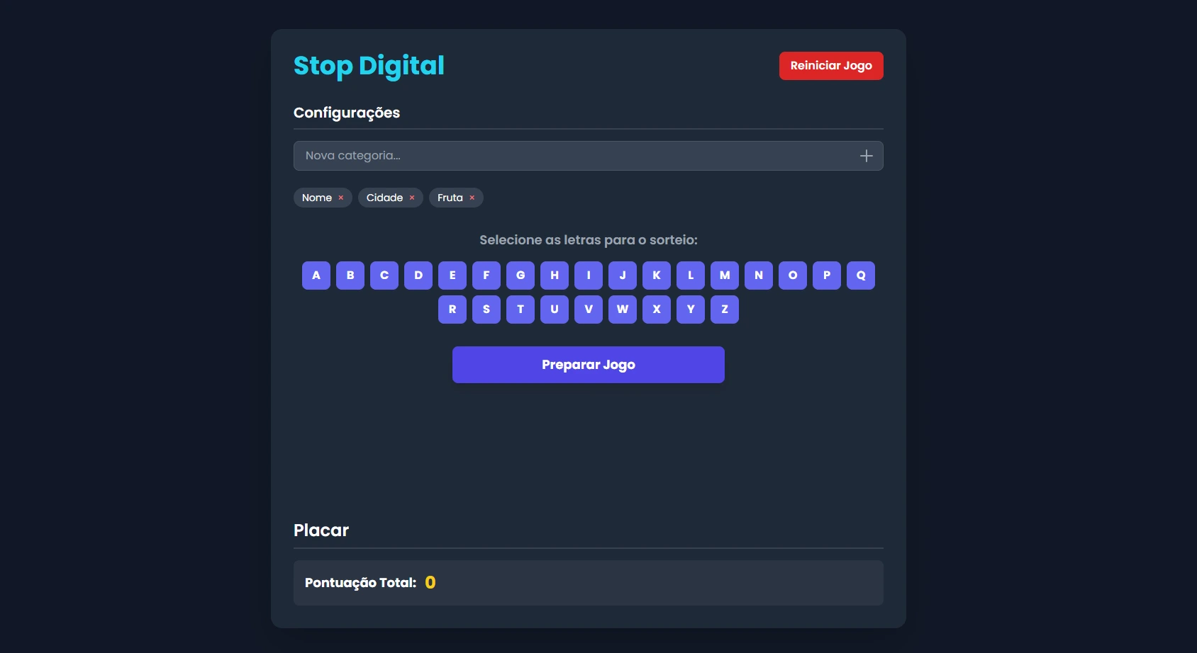 Pré-visualização do Jogue Stop